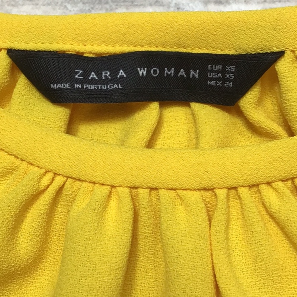 🌻 Zara ‘Woman’ Crepe Kimono Wing Sleeve Blouse Sz.XS - Picture 2 of 7